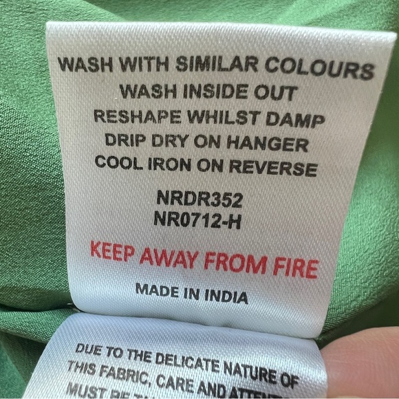 NEON ROSE Printed Tiered Lined Midi Dress Green Floral Size Large - Picture 10 of 10